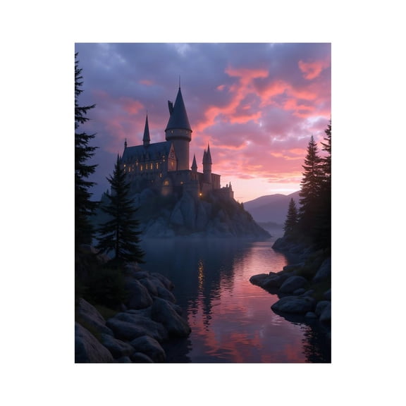 Paint By Numbers Kit for Adults Beginner - Castle Sunset Reflection Lake DIY Canvas Painting Kits for Adults, Frameless Paint By Number for Adults for Home Wall Decor 16x20 Inch
