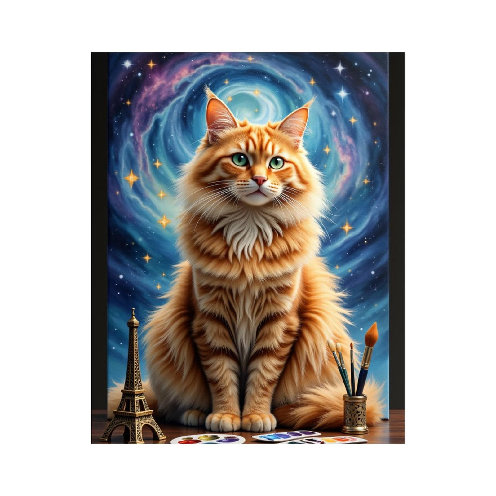 Paint By Numbers Kit for Adults Beginner - Cat Art Galaxy Brush Painting DIY Canvas Painting Kits for Adults, Frameless Paint By Number for Adults for Home Wall Decor 16x20 Inch