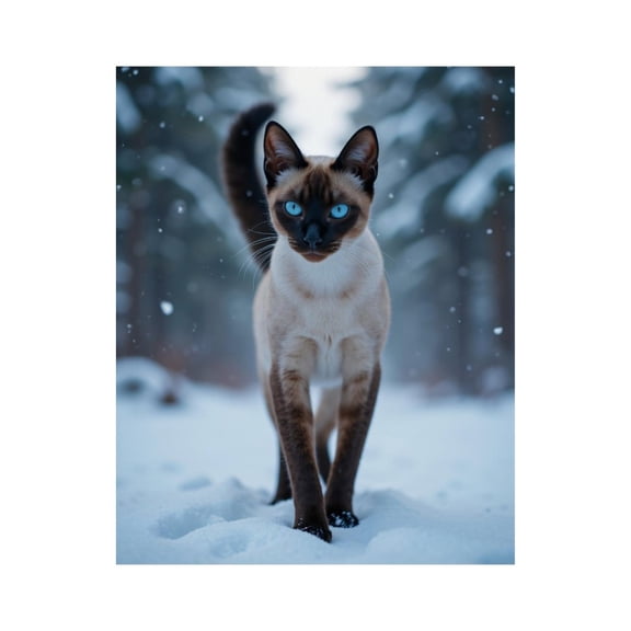 Paint By Numbers Kit for Adults Beginner - Cat Blue Eyes Snow Winter Scene DIY Canvas Painting Kits for Adults, Frameless Paint By Number for Adults for Home Wall Decor 16x20 Inch