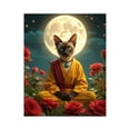 thumbnail image 1 of Paint By Numbers Kit for Adults Beginner - Cat Meditation Moonlit Roses DIY Canvas Painting Kits for Adults, Frameless Paint By Number for Adults for Home Wall Decor 16x20 Inch, 1 of 7