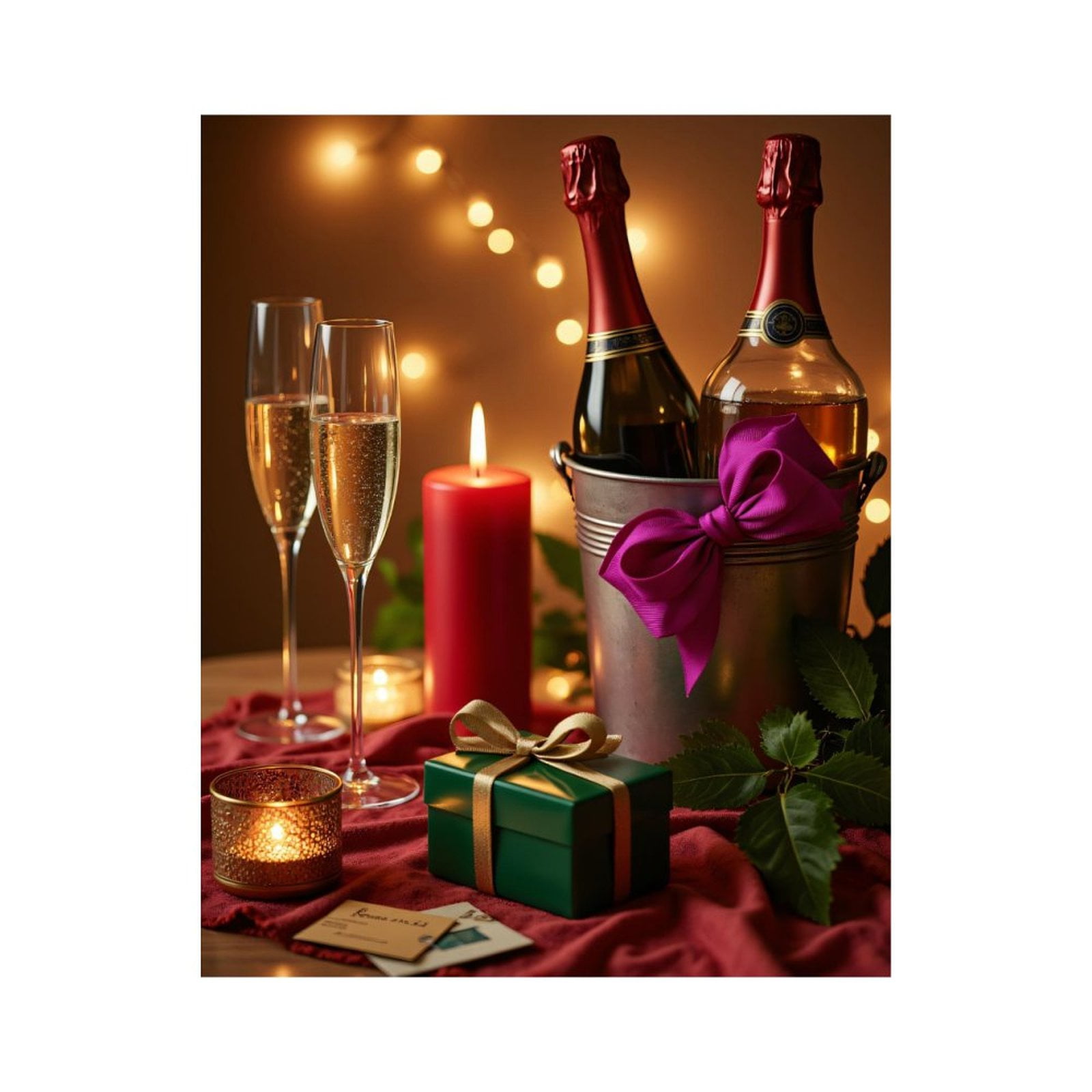 Paint By Numbers Kit for Adults Beginner - Celebration Champagne Candle Decor DIY Canvas Painting Kits for Adults, Frameless Paint By Number for Adults for Home Wall Decor 16x20 Inch