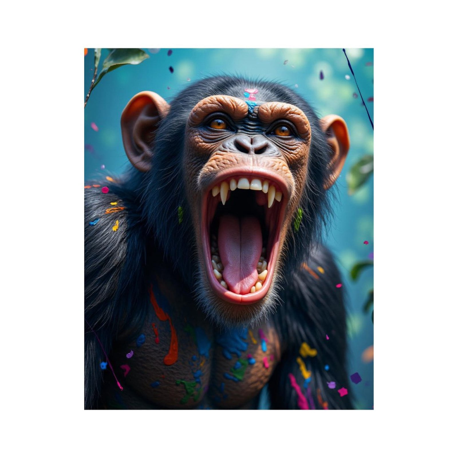 Paint By Numbers Kit for Adults Beginner - Chimpanzee Colorful Expression Art DIY Canvas Painting Kits for Adults, Frameless Paint By Number for Adults for Home Wall Decor 16x20 Inch