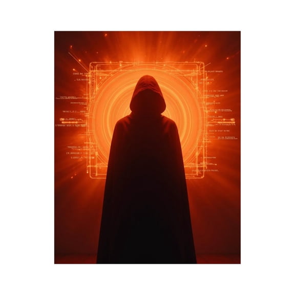 Paint By Numbers Kit for Adults Beginner - Cloaked Figure Glowing Tech Rings DIY Canvas Painting Kits for Adults, Frameless Paint By Number for Adults for Home Wall Decor 16x20 Inch