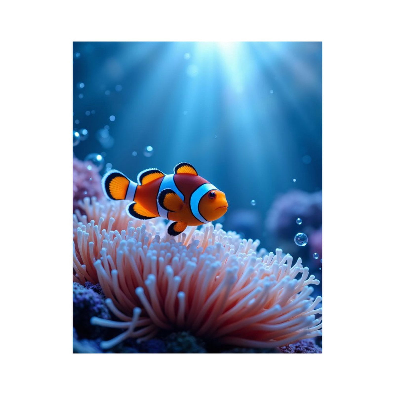 Paint By Numbers Kit for Adults Beginner - Clownfish Underwater Coral Scene DIY Canvas Painting Kits for Adults, Frameless Paint By Number for Adults for Home Wall Decor 16x20 Inch