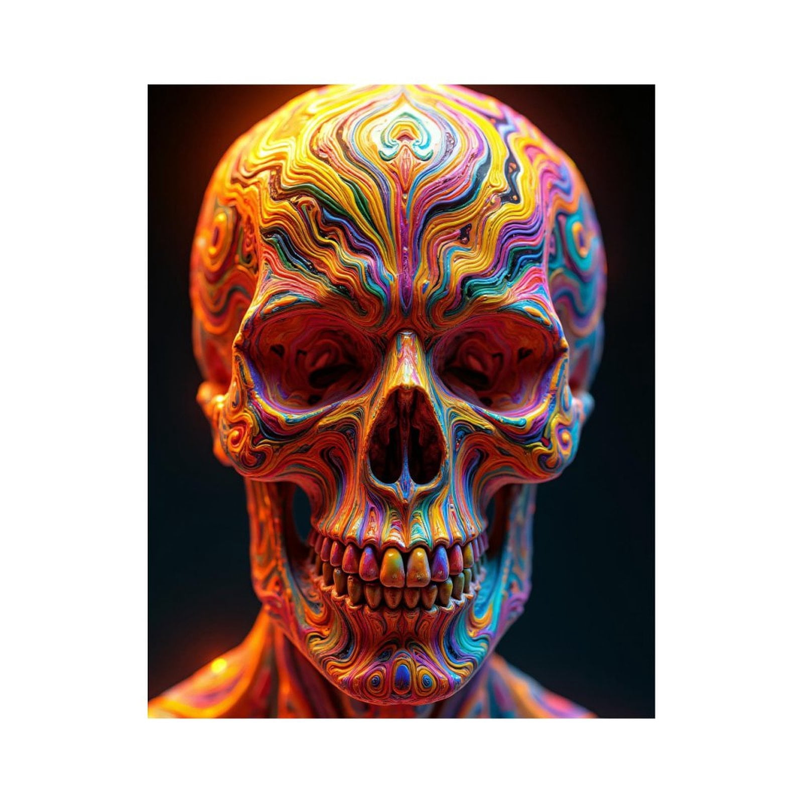 Paint By Numbers Kit for Adults Beginner - Colorful Abstract Vibrant Skull Art DIY Canvas Painting Kits for Adults, Frameless Paint By Number for Adults for Home Wall Decor 16x20 Inch