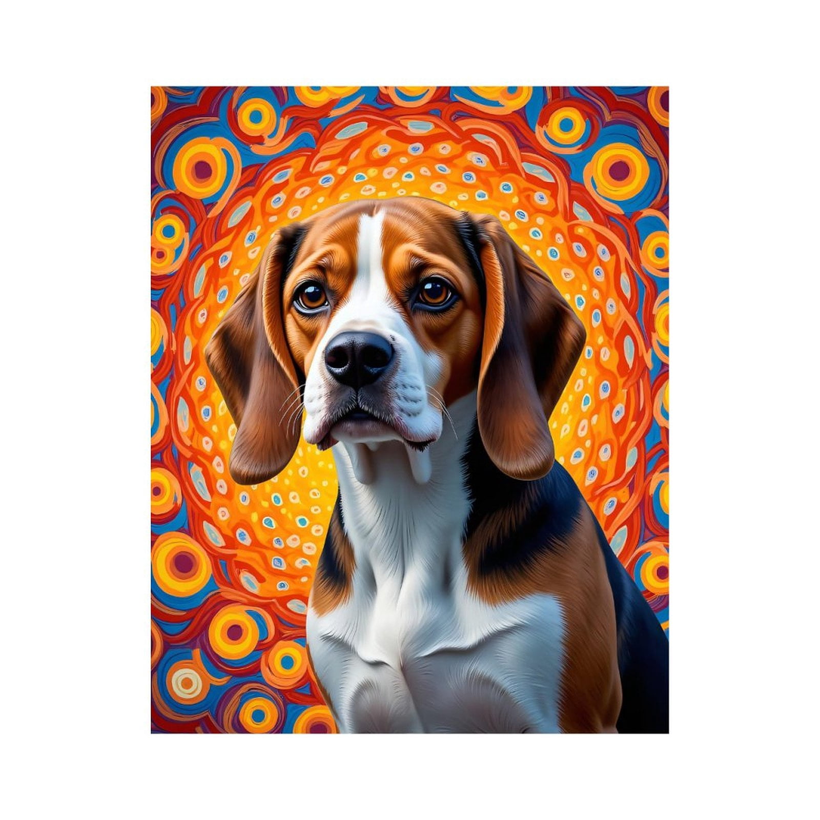 Paint By Numbers Kit for Adults Beginner - Colorful Beagle Art Swirls Hintergrund DIY Canvas Painting Kits for Adults, Frameless Paint By Number for Adults for Home Wall Decor 16x20 Inch