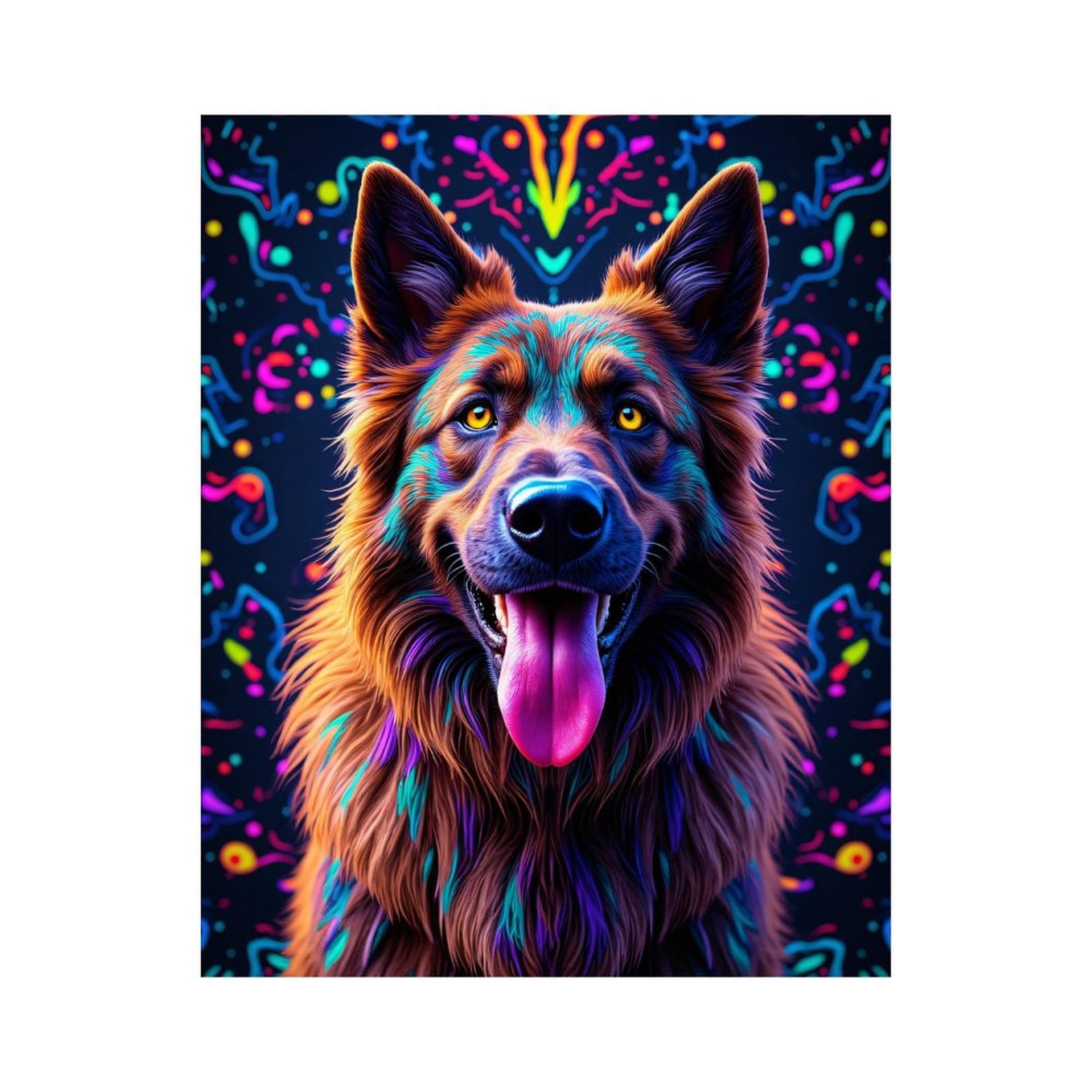 Paint By Numbers Kit for Adults Beginner - Colorful Canine Vibrant Art DIY Canvas Painting Kits for Adults, Frameless Paint By Number for Adults for Home Wall Decor 16x20 Inch
