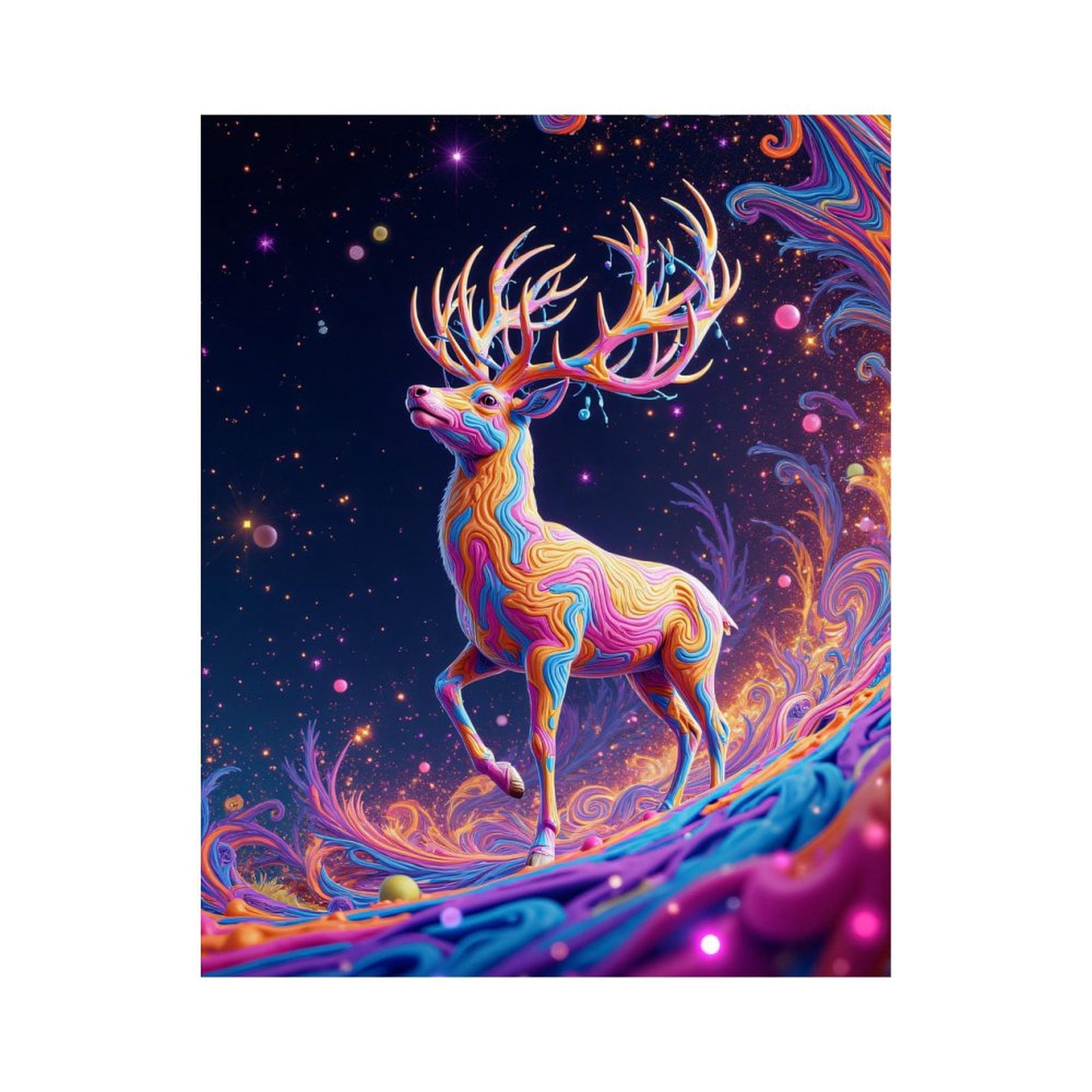 Paint By Numbers Kit for Adults Beginner - Colorful Celestial Deer Art DIY Canvas Painting Kits for Adults, Frameless Paint By Number for Adults for Home Wall Decor 16x20 Inch