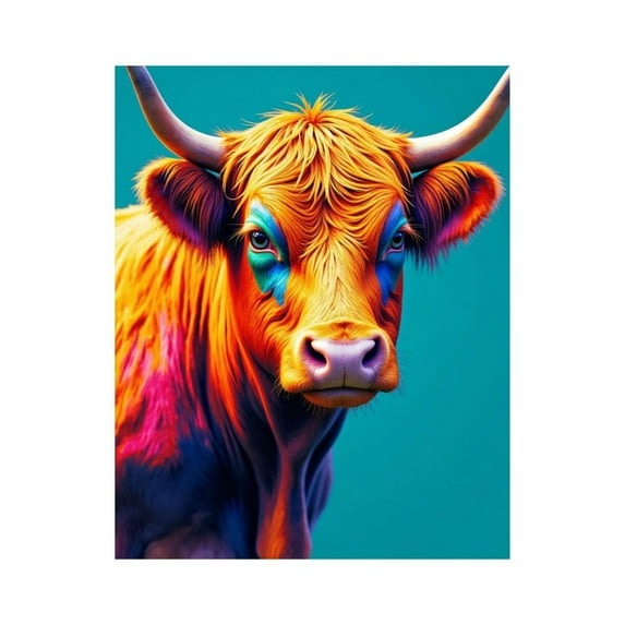 Paint By Numbers Kit for Adults Beginner - Colorful Cow Portrait Art DIY Canvas Painting Kits for Adults, Frameless Paint By Number for Adults for Home Wall Decor 16x20 Inch