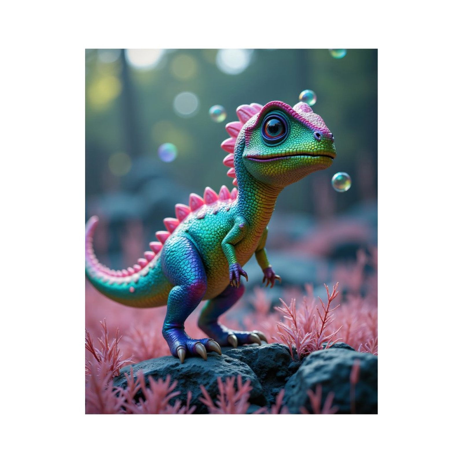 Purple Dinosaur Paint By Numbers Kit - 16x20 Inch Canvas, Acrylic Paints, Brushes Included