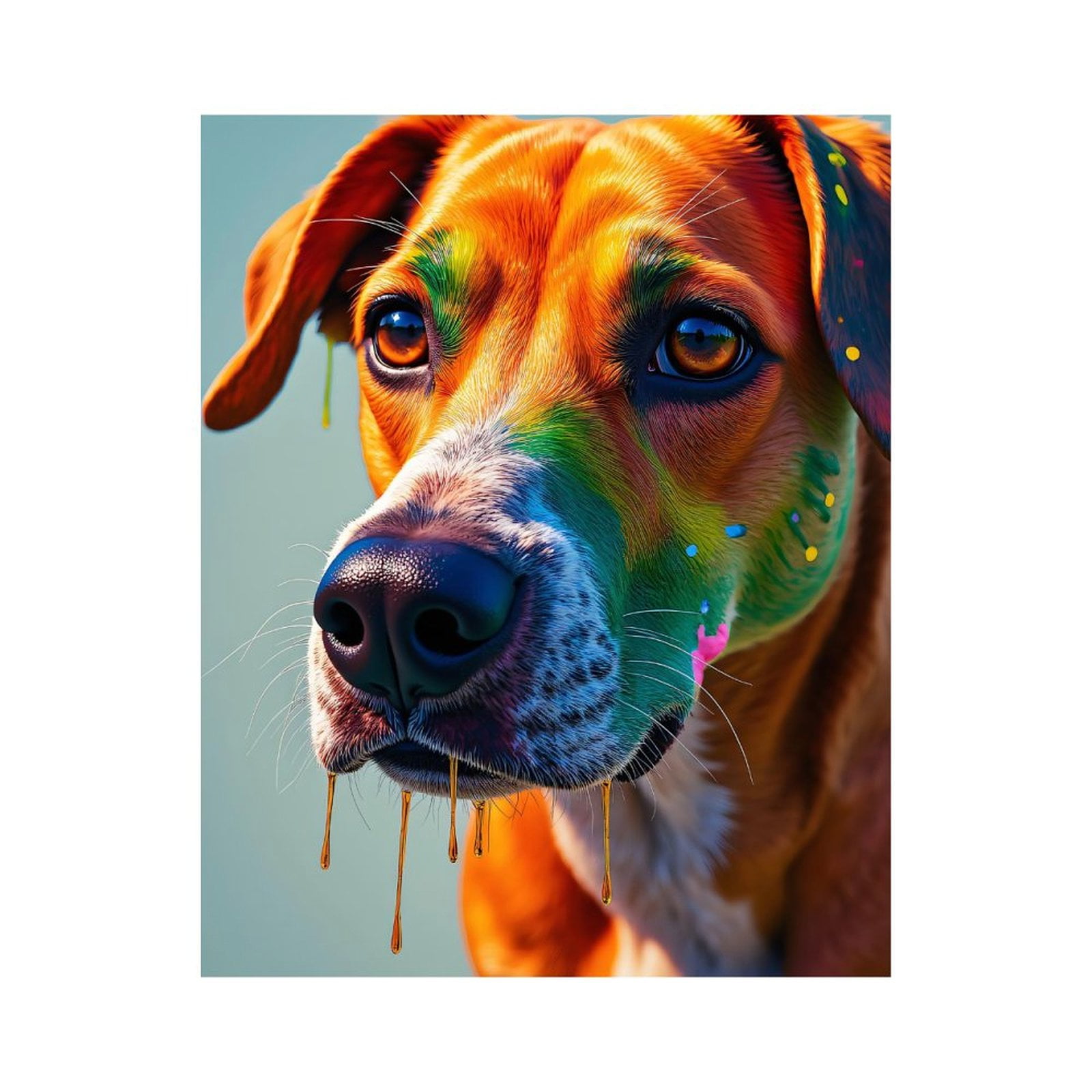 Paint By Numbers Kit for Adults Beginner - Colorful Dog Art Painted Portrait DIY Canvas Painting Kits for Adults, Frameless Paint By Number for Adults for Home Wall Decor 16x20 Inch
