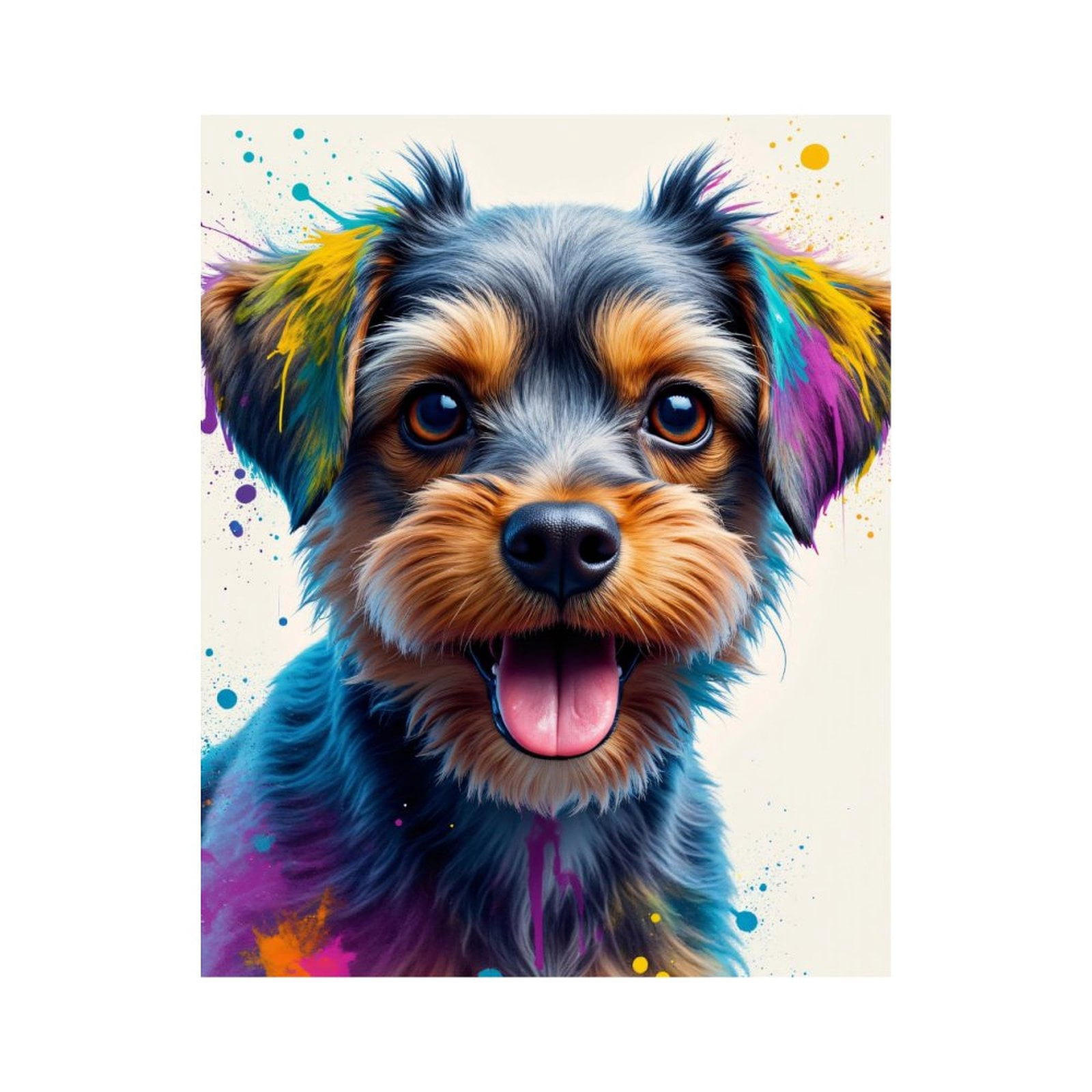 Paint By Numbers Kit for Adults Beginner - Colorful Dog Portrait Art Image DIY Canvas Painting Kits for Adults, Frameless Paint By Number for Adults for Home Wall Decor 16x20 Inch