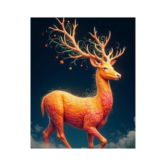 Paint By Numbers Kit for Adults Beginner - Colorful Enchanted Deer Fantasy Art DIY Canvas Painting Kits for Adults, Frameless Paint By Number for Adults for Home Wall Decor 16x20 Inch