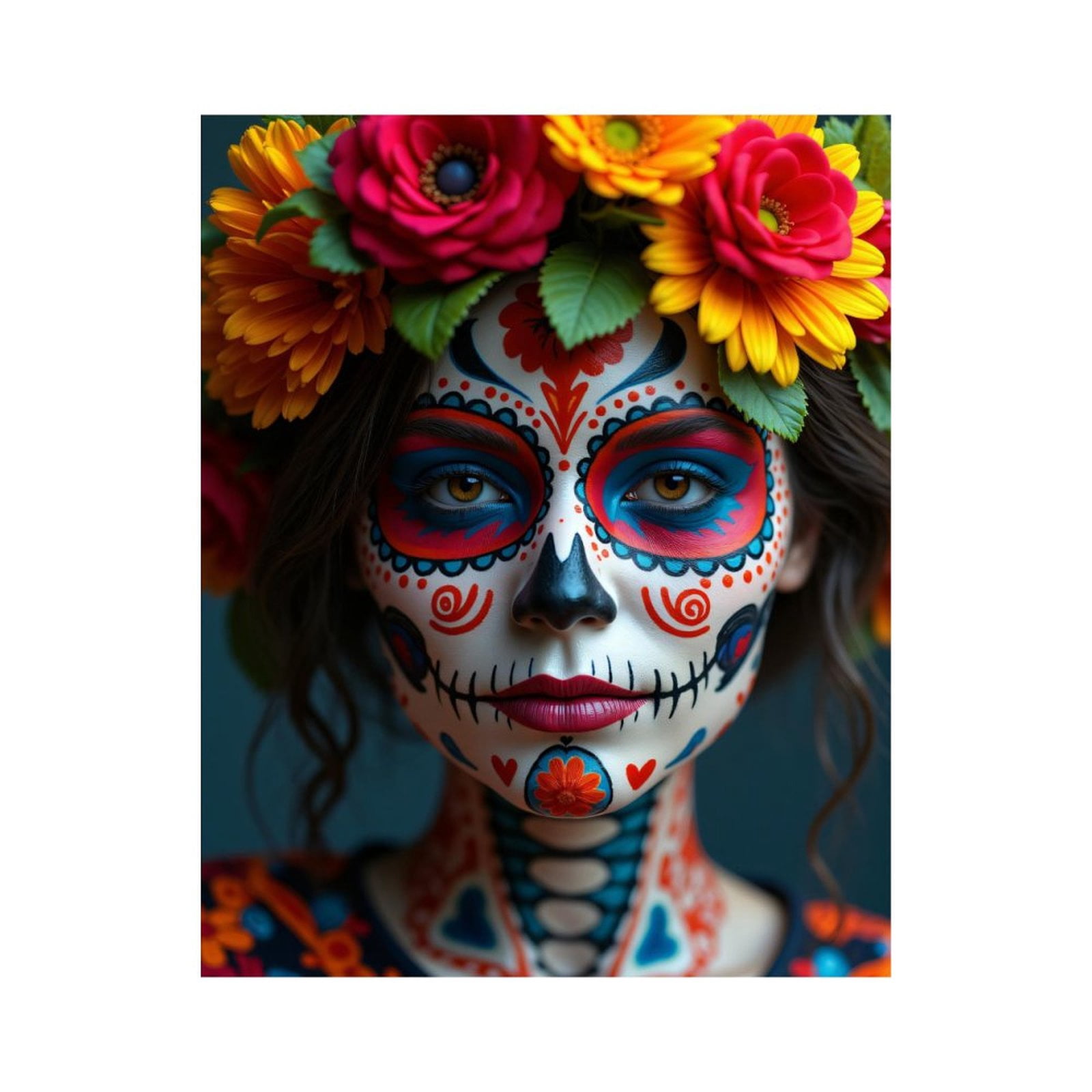 Paint By Numbers Kit for Adults Beginner - Colorful Face Art Floral Headpiece DIY Canvas Painting Kits for Adults, Frameless Paint By Number for Adults for Home Wall Decor 16x20 Inch