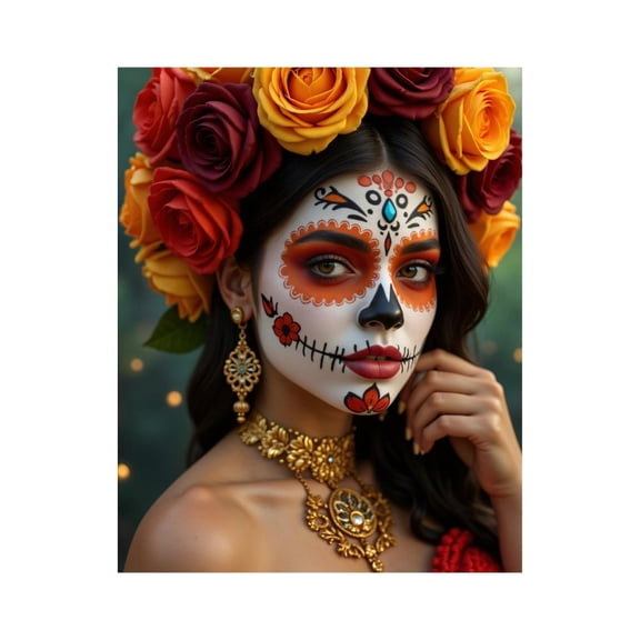 Paint By Numbers Kit for Adults Beginner - Colorful Face Art Floral Roses DIY Canvas Painting Kits for Adults, Frameless Paint By Number for Adults for Home Wall Decor 16x20 Inch