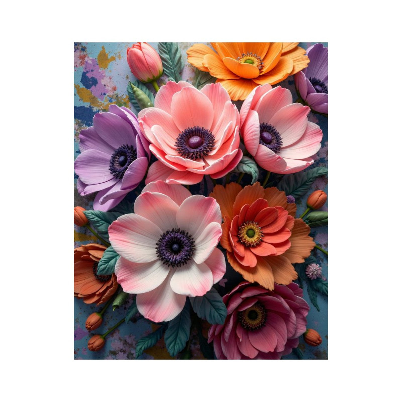 Paint By Numbers Kit for Adults Beginner - Colorful Floral Arrangement Art DIY Canvas Painting Kits for Adults, Frameless Paint By Number for Adults for Home Wall Decor 16x20 Inch