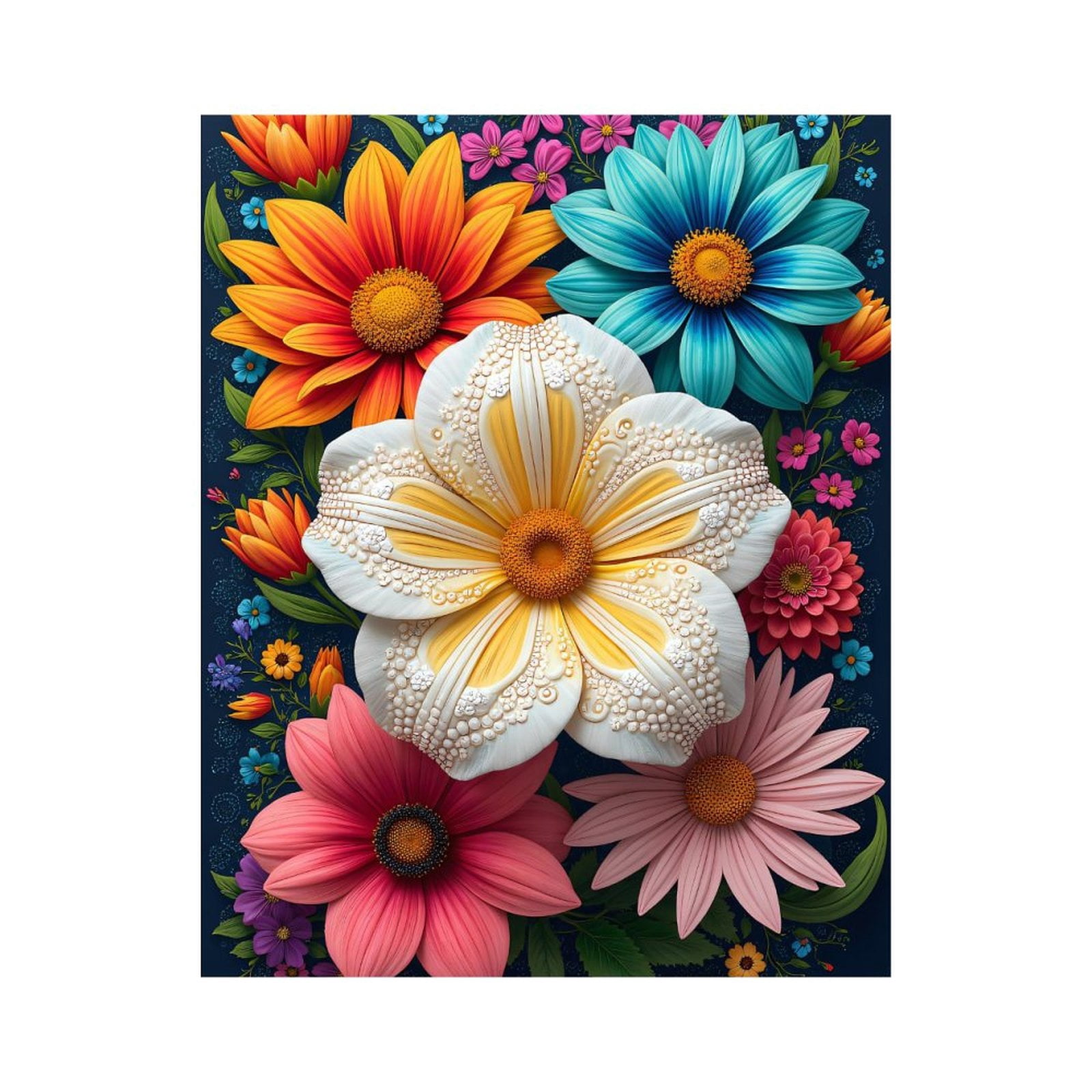 Paint By Numbers Kit for Adults Beginner - Colorful Floral Art Composition DIY Canvas Painting Kits for Adults, Frameless Paint By Number for Adults for Home Wall Decor 16x20 Inch