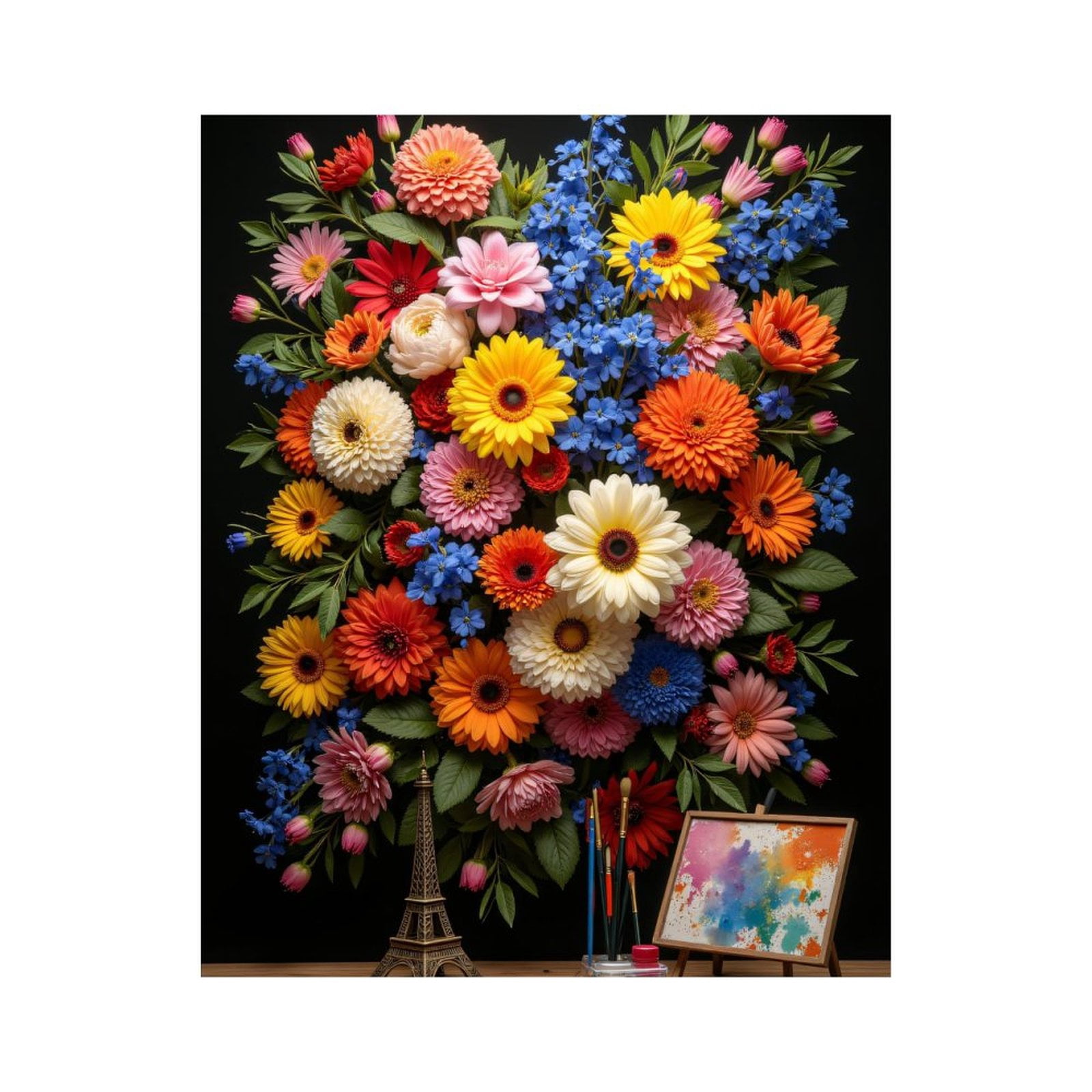 Paint By Numbers Kit for Adults Beginner - Colorful Floral Art Tools Canvas DIY Canvas Painting Kits for Adults, Frameless Paint By Number for Adults for Home Wall Decor 16x20 Inch