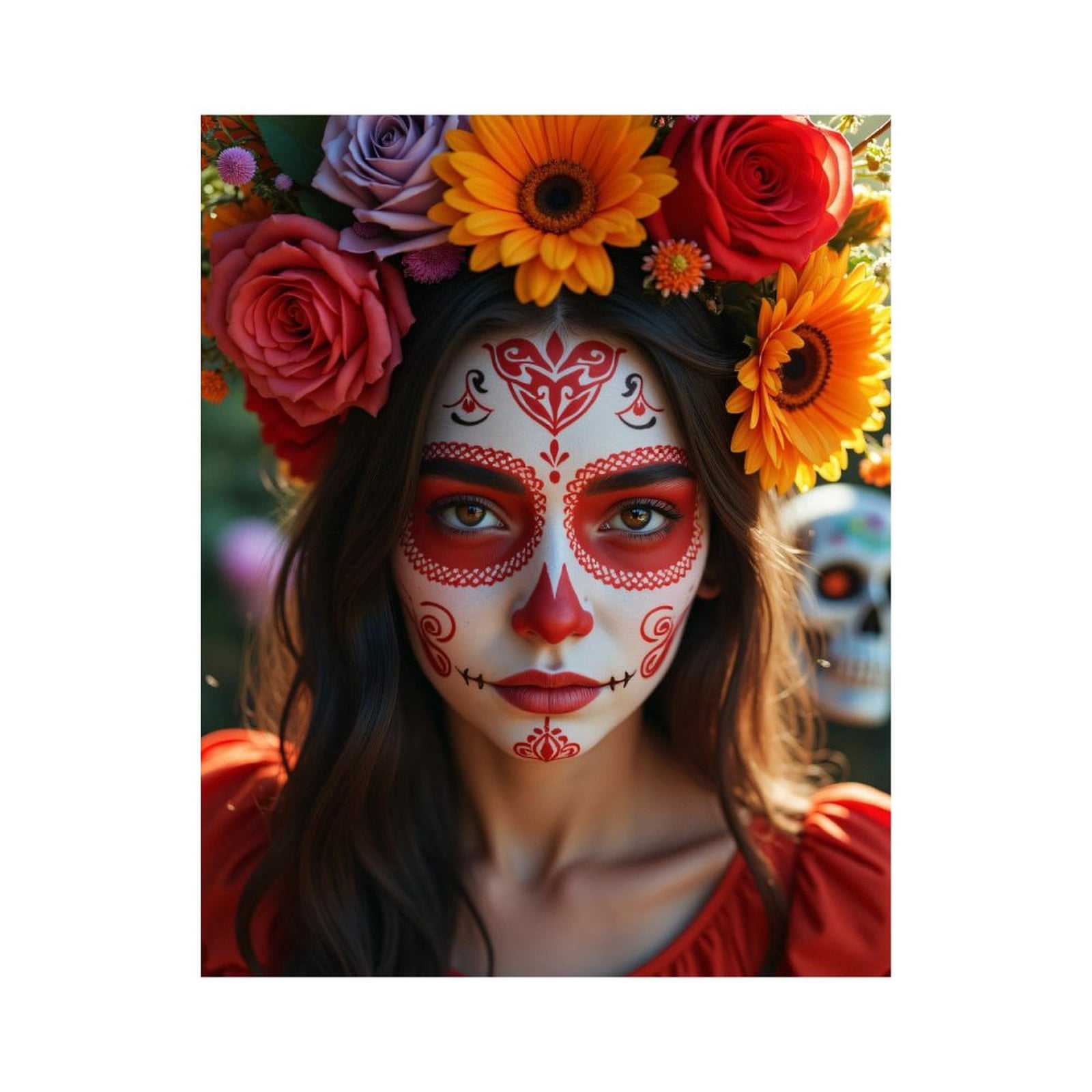 Paint By Numbers Kit for Adults Beginner - Colorful Floral Face Art Festival DIY Canvas Painting Kits for Adults, Frameless Paint By Number for Adults for Home Wall Decor 16x20 Inch