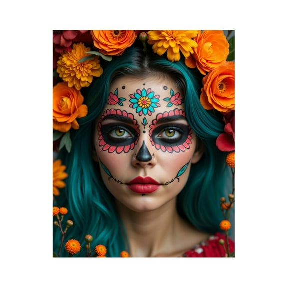Paint By Numbers Kit for Adults Beginner - Colorful Floral Face Art Portrait_A DIY Canvas Painting Kits for Adults, Frameless Paint By Number for Adults for Home Wall Decor 16x20 Inch