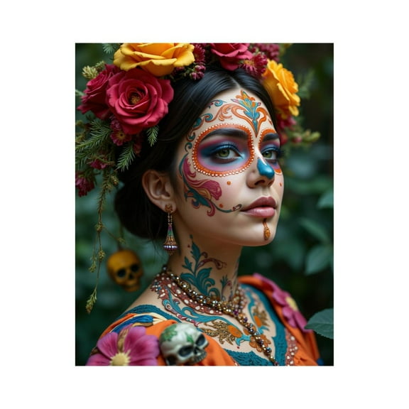 Paint By Numbers Kit for Adults Beginner - Colorful Floral Face Art Portrait DIY Canvas Painting Kits for Adults, Frameless Paint By Number for Adults for Home Wall Decor 16x20 Inch