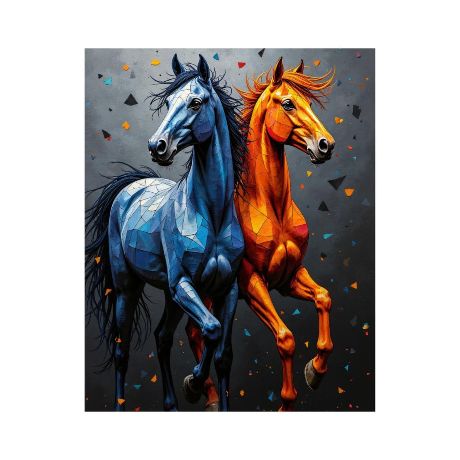 Paint By Numbers Kit for Adults Beginner - Colorful Geometric Horses Art DIY Canvas Painting Kits for Adults, Frameless Paint By Number for Adults for Home Wall Decor 16x20 Inch