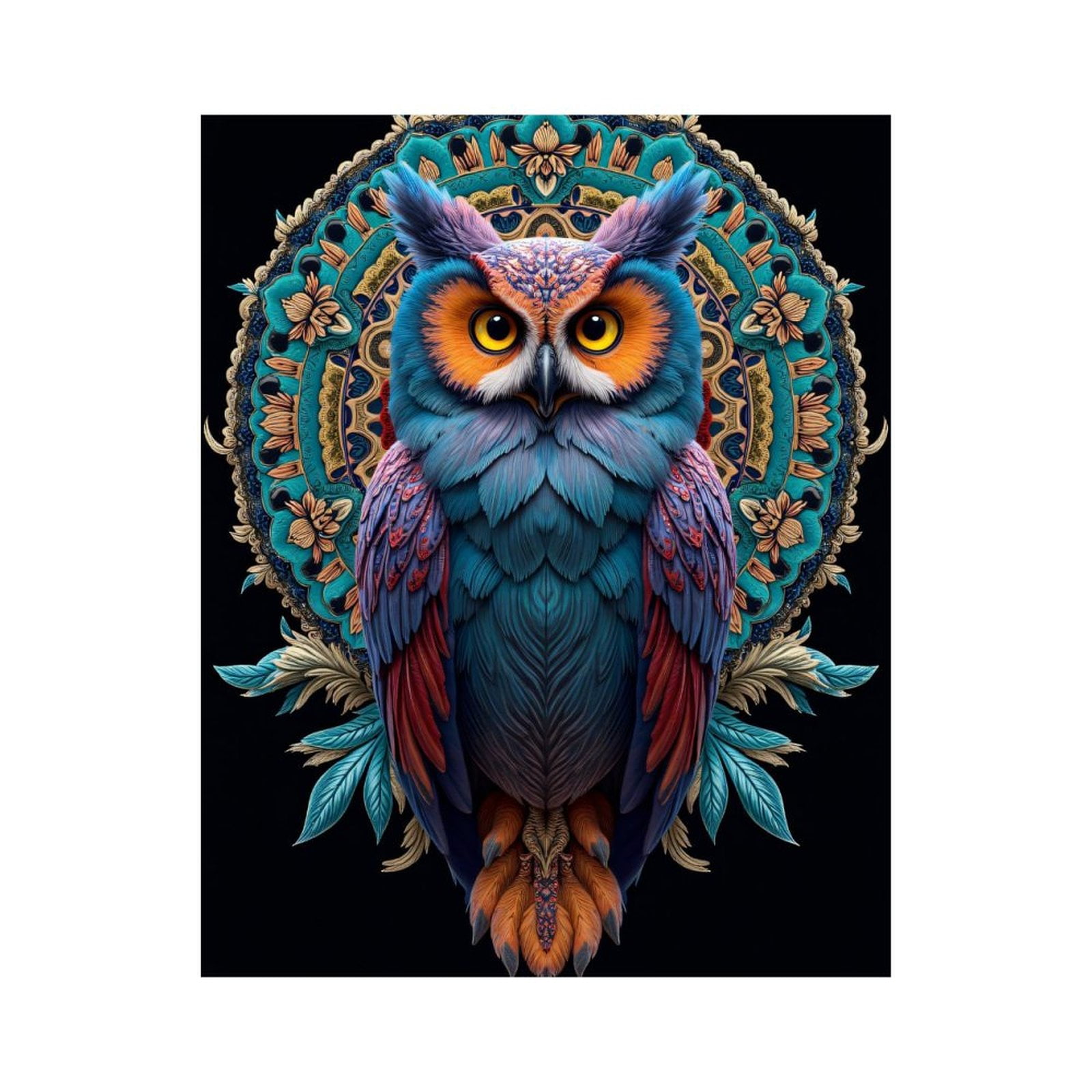 Paint By Numbers Kit for Adults Beginner - Colorful Owl Mandala Art Design DIY Canvas Painting Kits for Adults, Frameless Paint By Number for Adults for Home Wall Decor 16x20 Inch