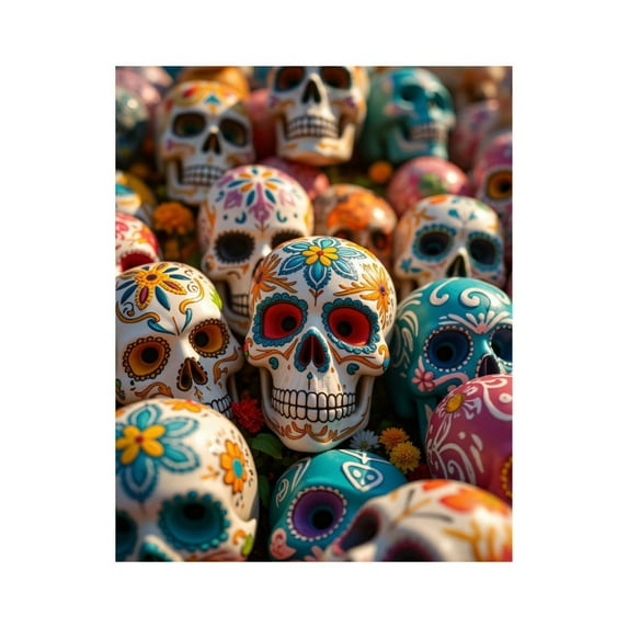 Paint By Numbers Kit for Adults Beginner - Colorful Painted Skulls Display DIY Canvas Painting Kits for Adults, Frameless Paint By Number for Adults for Home Wall Decor 16x20 Inch