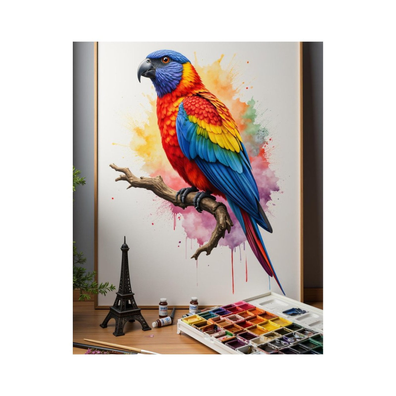 Paint By Numbers Kit for Adults Beginner - Colorful Parrot Watercolor Painting Art DIY Canvas Painting Kits for Adults, Frameless Paint By Number for Adults for Home Wall Decor 16x20 Inch