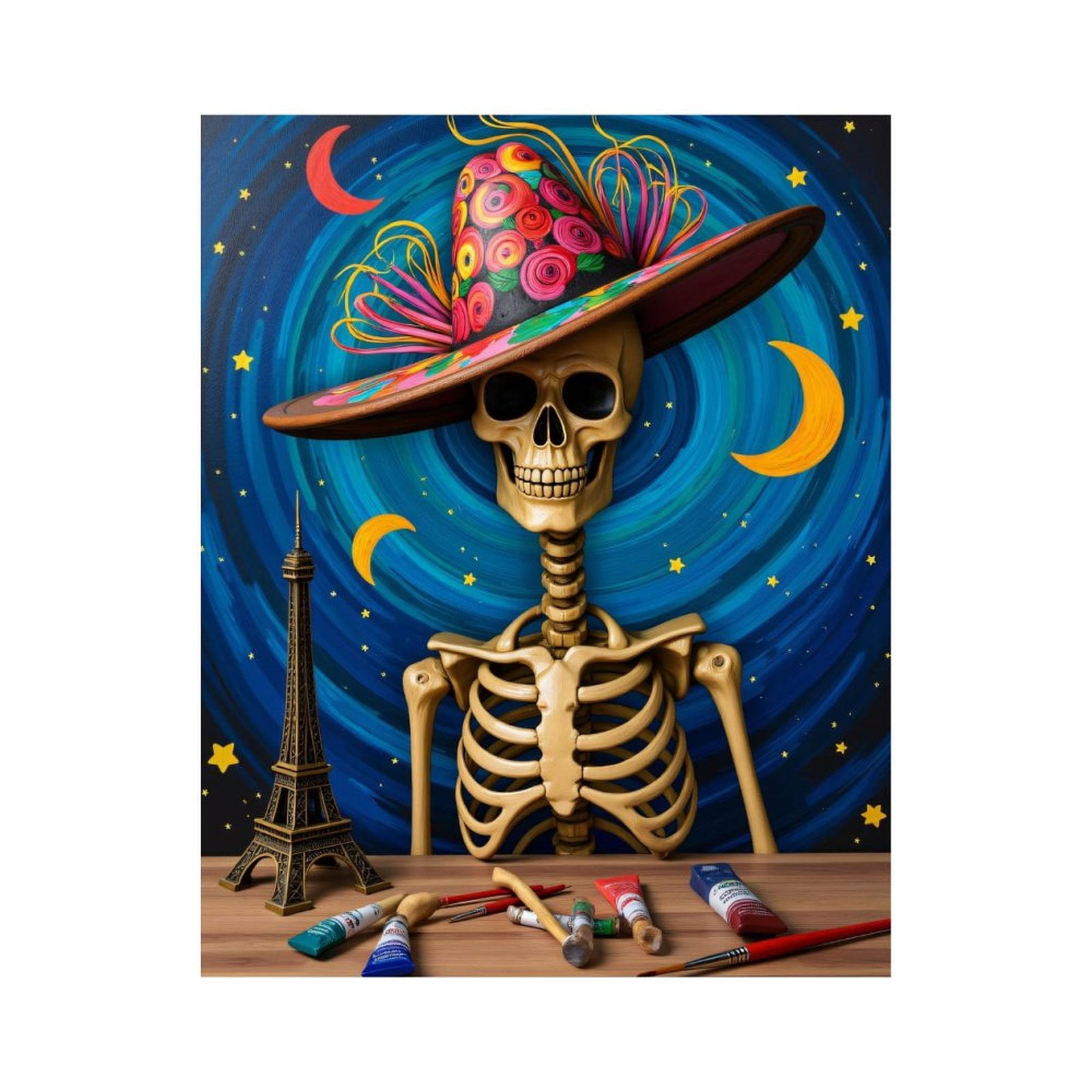 Paint By Numbers Kit for Adults Beginner - Colorful Skeleton Art Night ...