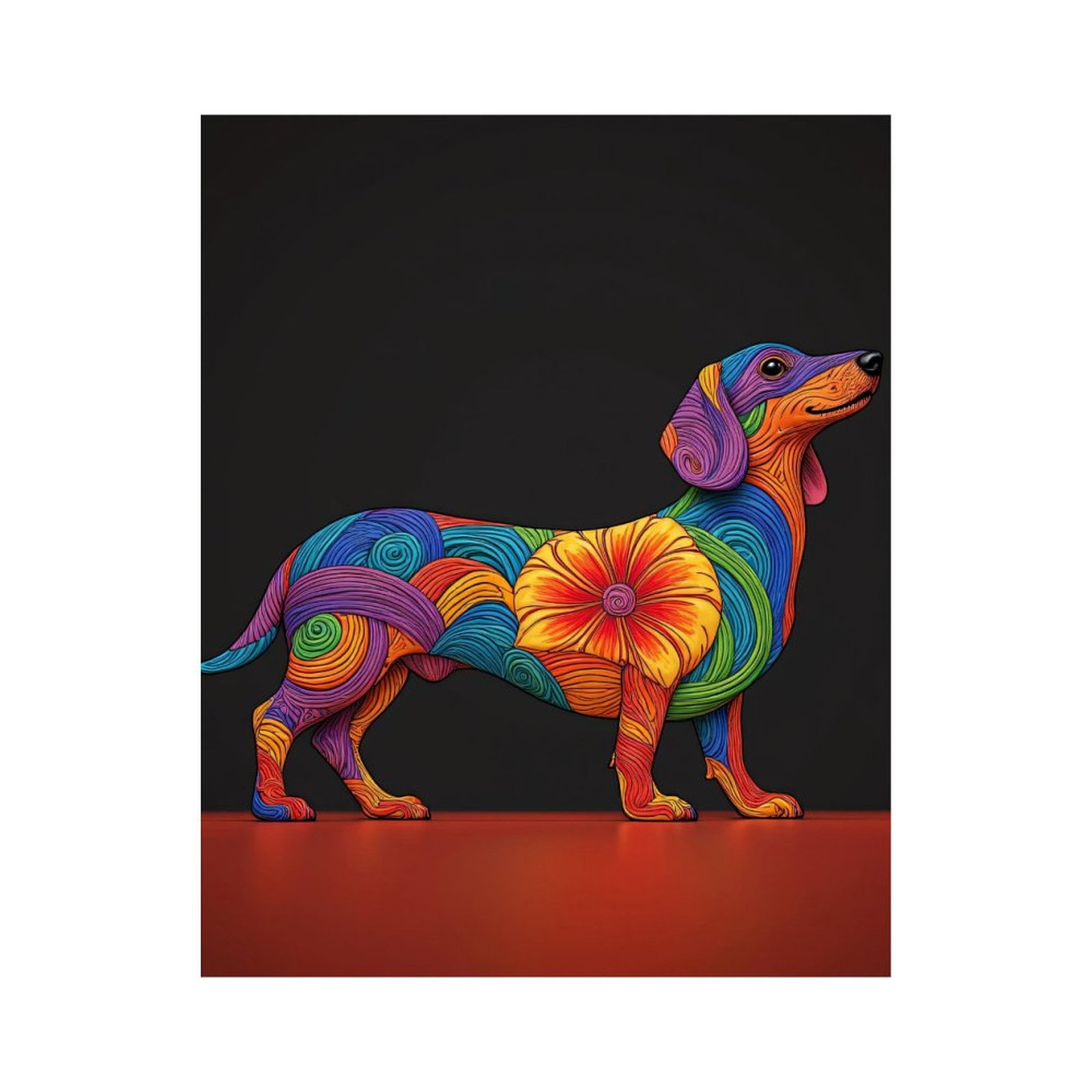 Paint By Numbers Kit for Adults Beginner - Colorful Spiral Dog Art DIY Canvas Painting Kits for Adults, Frameless Paint By Number for Adults for Home Wall Decor 16x20 Inch