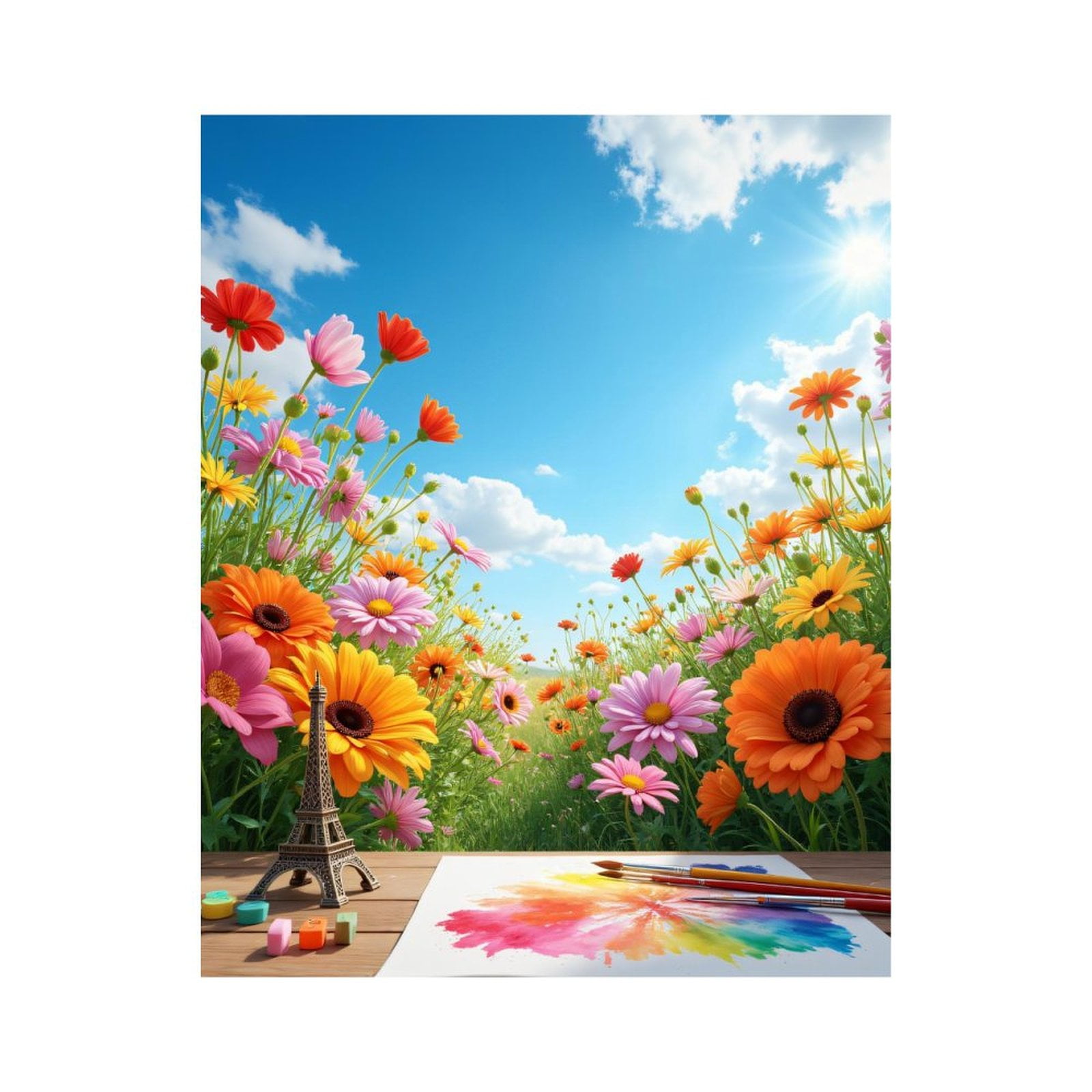 Paint By Numbers Kit for Adults Beginner - Colorful Spring Garden Art Scene DIY Canvas Painting Kits for Adults, Frameless Paint By Number for Adults for Home Wall Decor 16x20 Inch