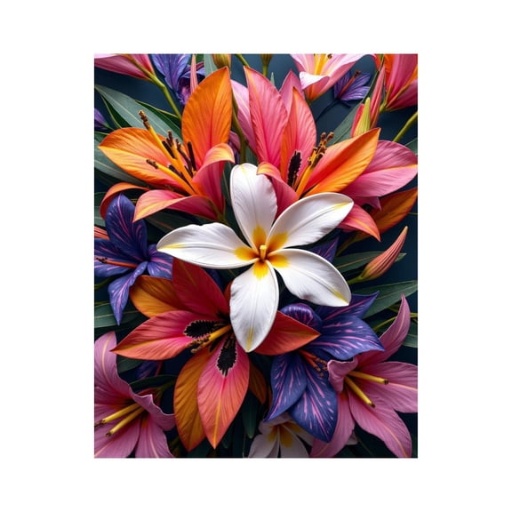 Paint By Numbers Kit for Adults Beginner - Colorful Vibrant Flower Blooming Art DIY Canvas Painting Kits for Adults, Frameless Paint By Number for Adults for Home Wall Decor 16x20 Inch