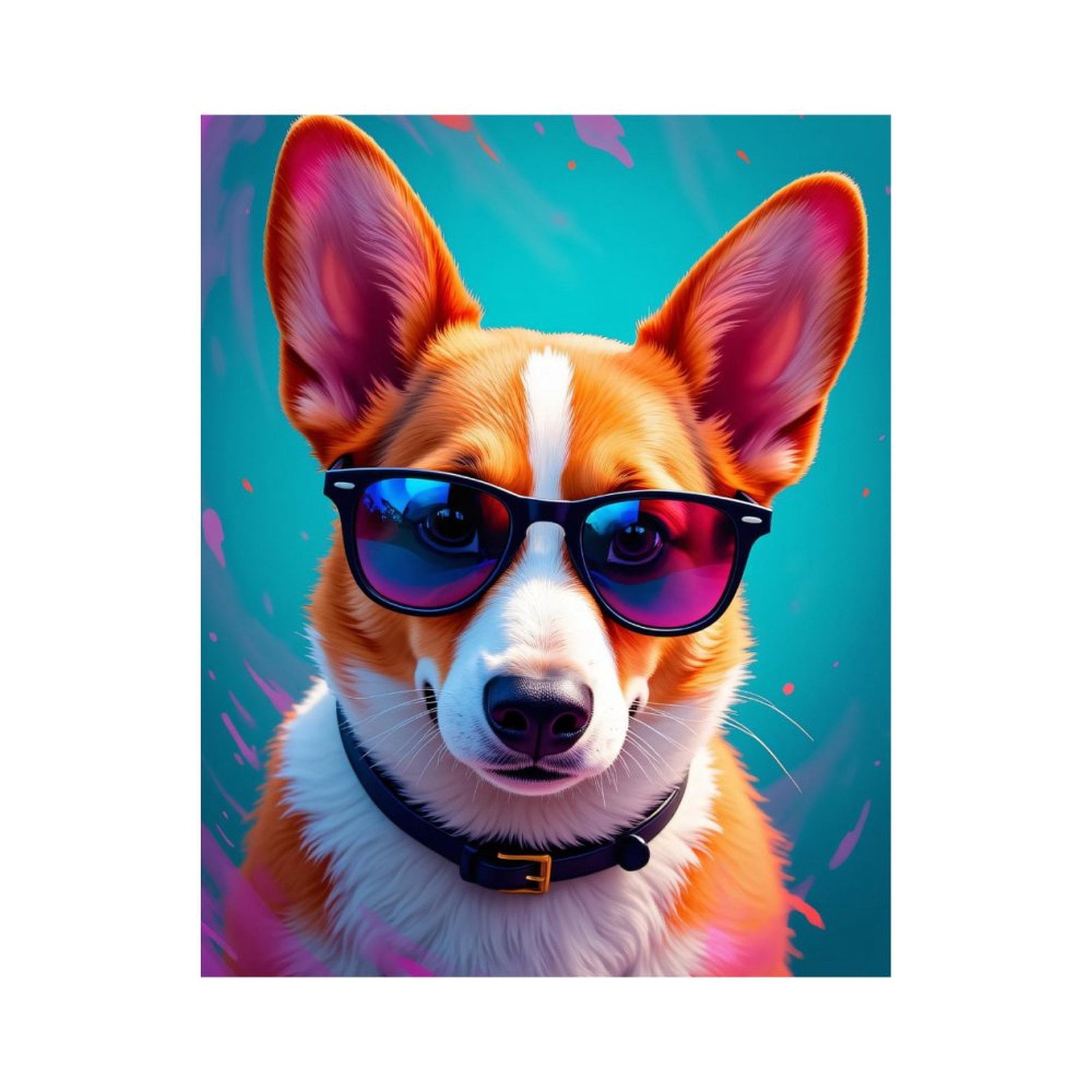 Paint By Numbers Kit for Adults Beginner - Corgi Sunglasses Cool Vibes Art DIY Canvas Painting Kits for Adults, Frameless Paint By Number for Adults for Home Wall Decor 16x20 Inch
