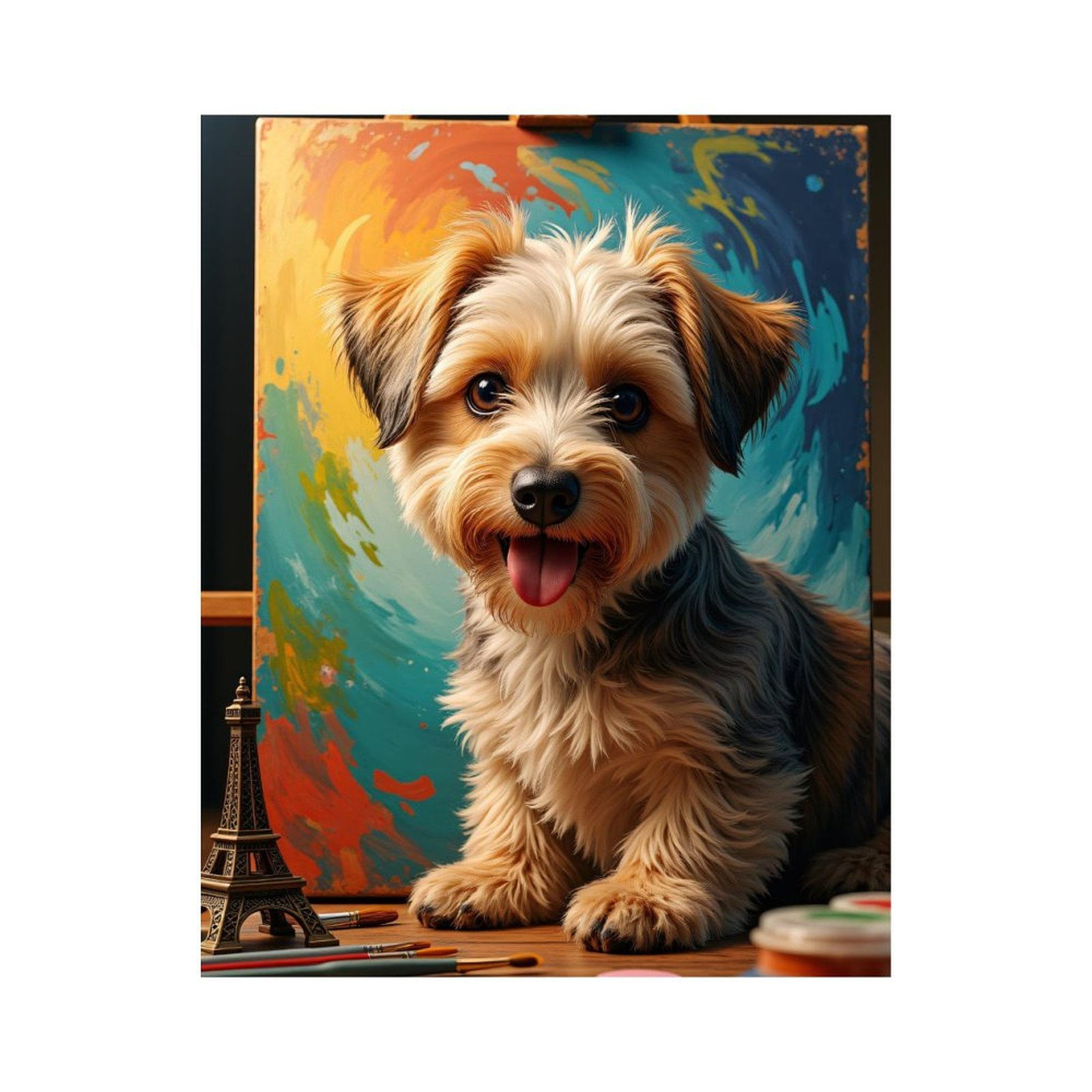 Paint By Numbers Kit for Adults Beginner - Cute Puppy Art Painting Station DIY Canvas Painting Kits for Adults, Frameless Paint By Number for Adults for Home Wall Decor 16x20 Inch