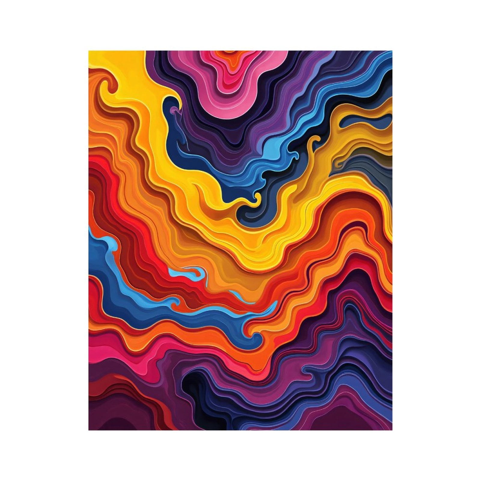 Paint By Numbers Kit for Adults Beginner - DIY Abstract Colorful Waves Art Canvas Painting Kits for Adults, Frameless Paint By Number for Adults for Home Wall Decor 16x20 Inch