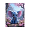 thumbnail image 1 of Paint By Numbers Kit for Adults Beginner - DIY Adorable Blue Elephant Blossoms Canvas Painting Kits for Adults, Frameless Paint By Number for Adults for Home Wall Decor 16x20 Inch, 1 of 7