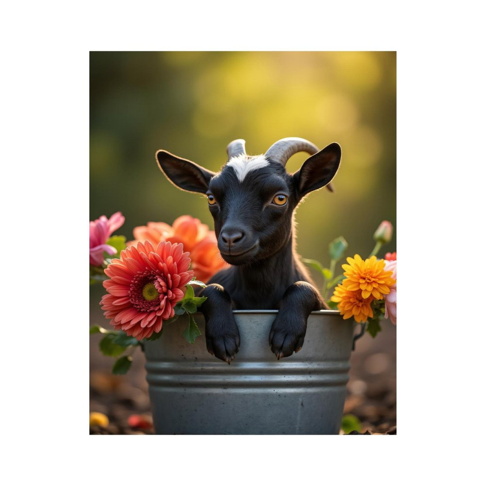 Paint By Numbers Kit for Adults Beginner - DIY Adorable Goat In Flower Pot Canvas Painting Kits for Adults, Frameless Paint By Number for Adults for Home Wall Decor 16x20 Inch
