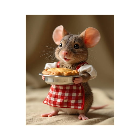 Paint By Numbers Kit for Adults Beginner - DIY Adorable Mouse With Fresh Pie Canvas Painting Kits for Adults, Frameless Paint By Number for Adults for Home Wall Decor 16x20 Inch