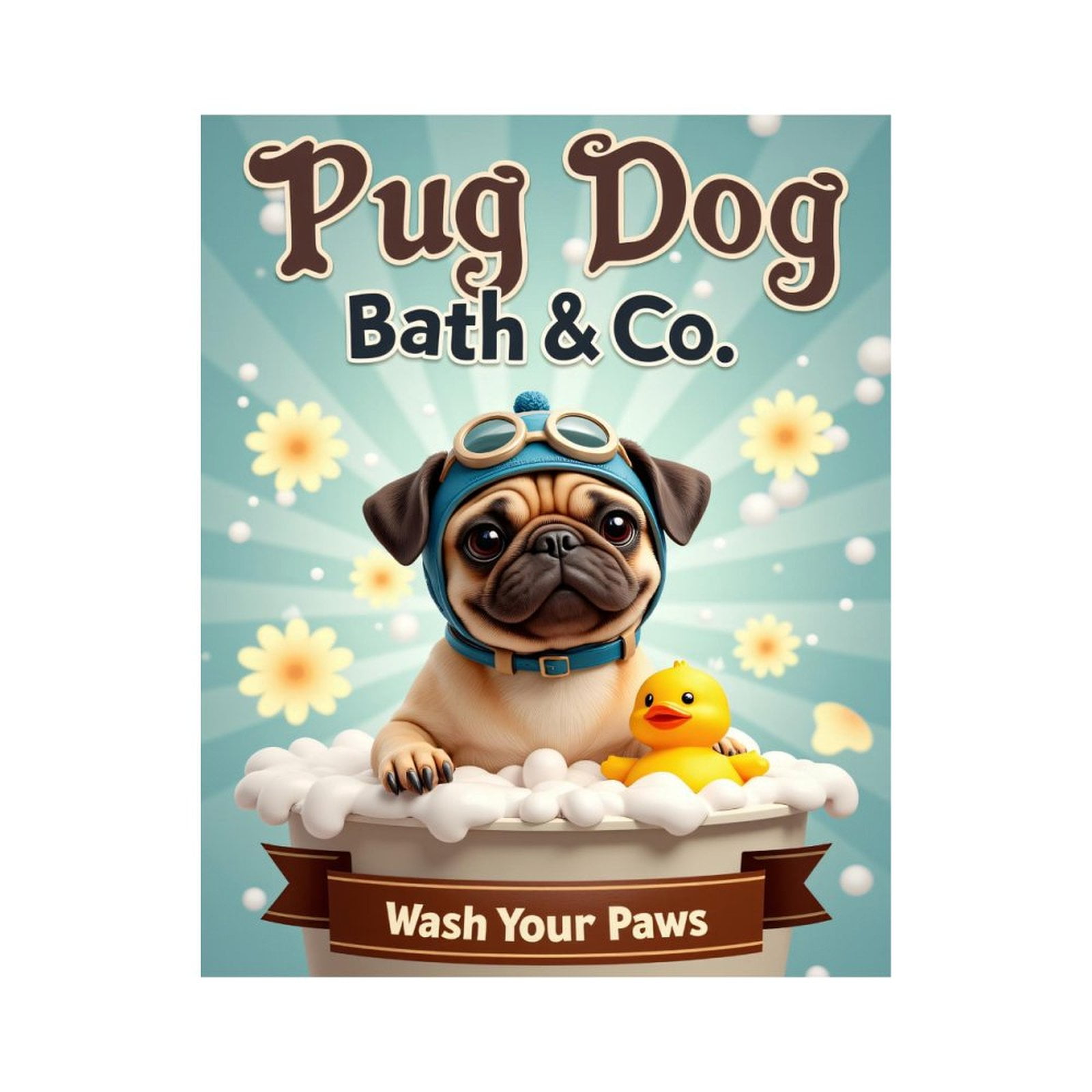 Paint By Numbers Kit for Adults Beginner - DIY Adorable Pug Bath Bubbles Fun Canvas Painting Kits for Adults, Frameless Paint By Number for Adults for Home Wall Decor 16x20 Inch