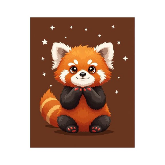 Paint By Numbers Kit for Adults Beginner - DIY Adorable Red Panda Stars Cute Canvas Painting Kits for Adults, Frameless Paint By Number for Adults for Home Wall Decor 16x20 Inch