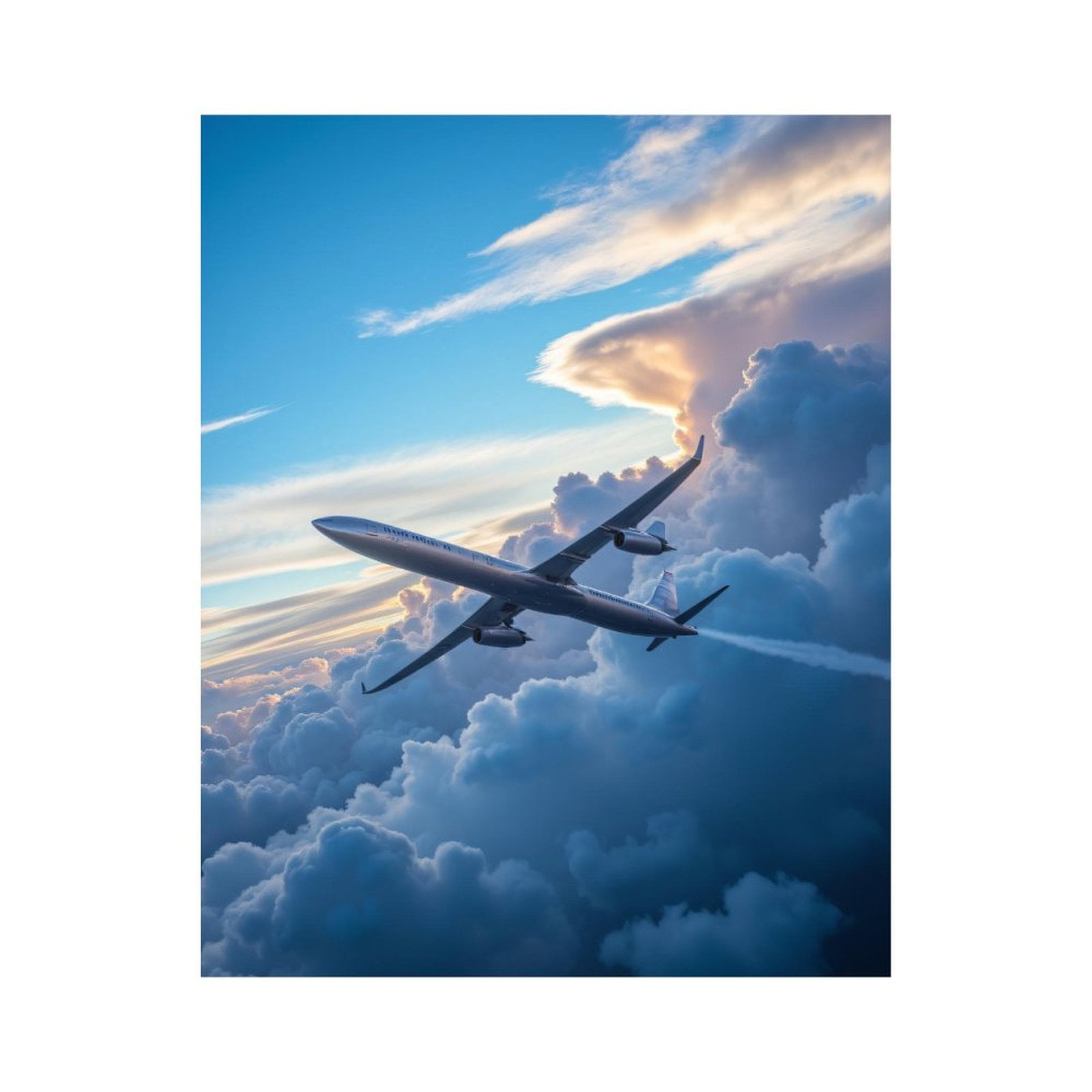 Paint By Numbers Kit for Adults Beginner - DIY Airplane Soaring Through Clouds Canvas Painting Kits for Adults, Frameless Paint By Number for Adults for Home Wall Decor 16x20 Inch