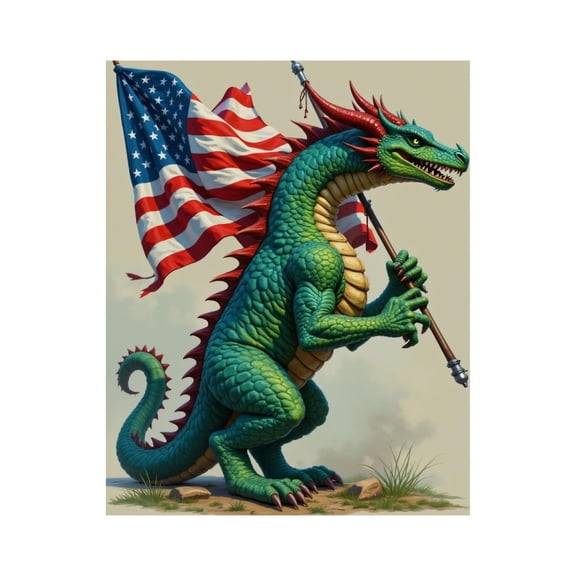 Paint By Numbers Kit for Adults Beginner - DIY American Dragon Flag Fantasy Art Canvas Painting Kits for Adults, Frameless Paint By Number for Adults for Home Wall Decor 16x20 Inch