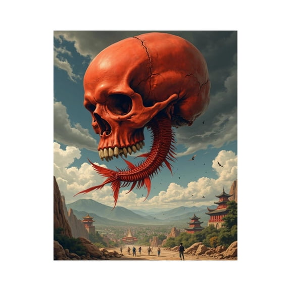 Paint By Numbers Kit for Adults Beginner - DIY Ancient Skull Sky Serpent Shrine Canvas Painting Kits for Adults, Frameless Paint By Number for Adults for Home Wall Decor 16x20 Inch