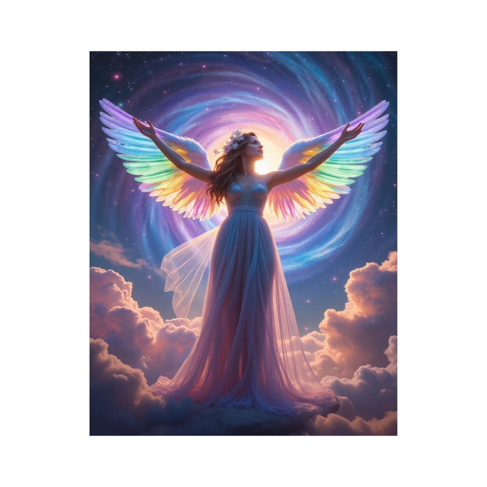 Paint By Numbers Kit for Adults Beginner - DIY Angel Rainbow Wings Celestial Clouds Canvas Painting Kits for Adults, Frameless Paint By Number for Adults for Home Wall Decor 16x20 Inch