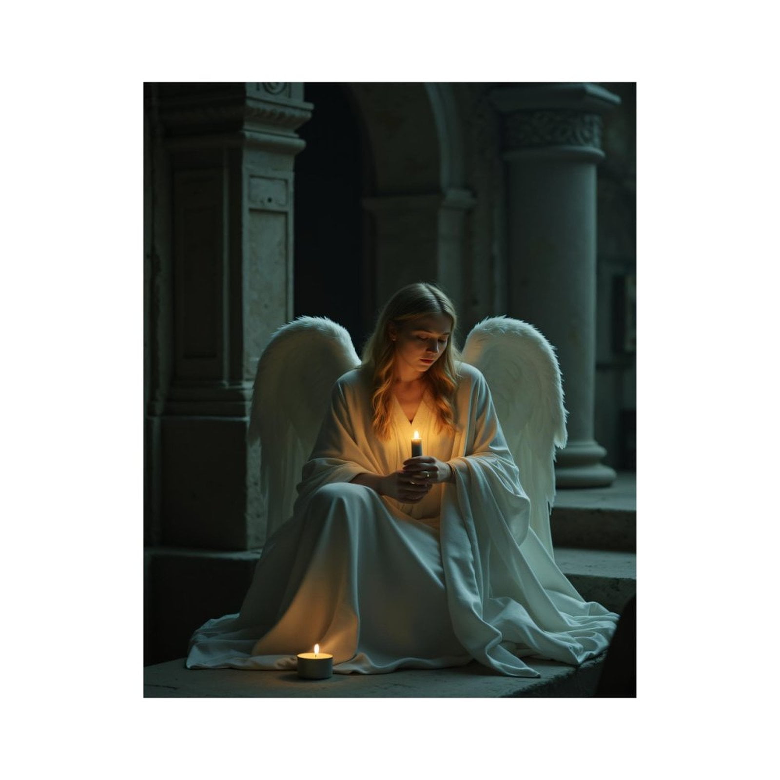 Paint By Numbers Kit for Adults Beginner - DIY Angel Serenity Candle Light Canvas Painting Kits for Adults, Frameless Paint By Number for Adults for Home Wall Decor 16x20 Inch