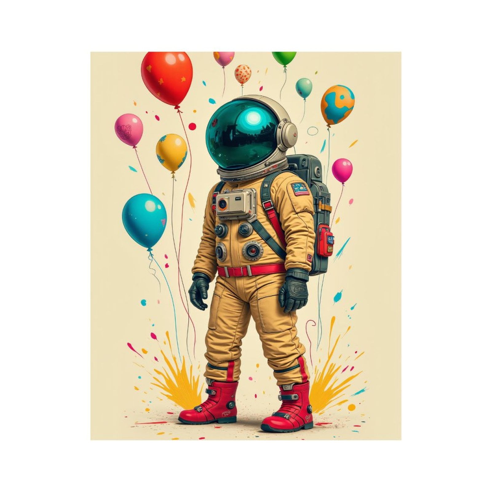 Paint By Numbers Kit for Adults Beginner - DIY Astronaut Balloons Celebration Art Canvas Painting Kits for Adults, Frameless Paint By Number for Adults for Home Wall Decor 16x20 Inch