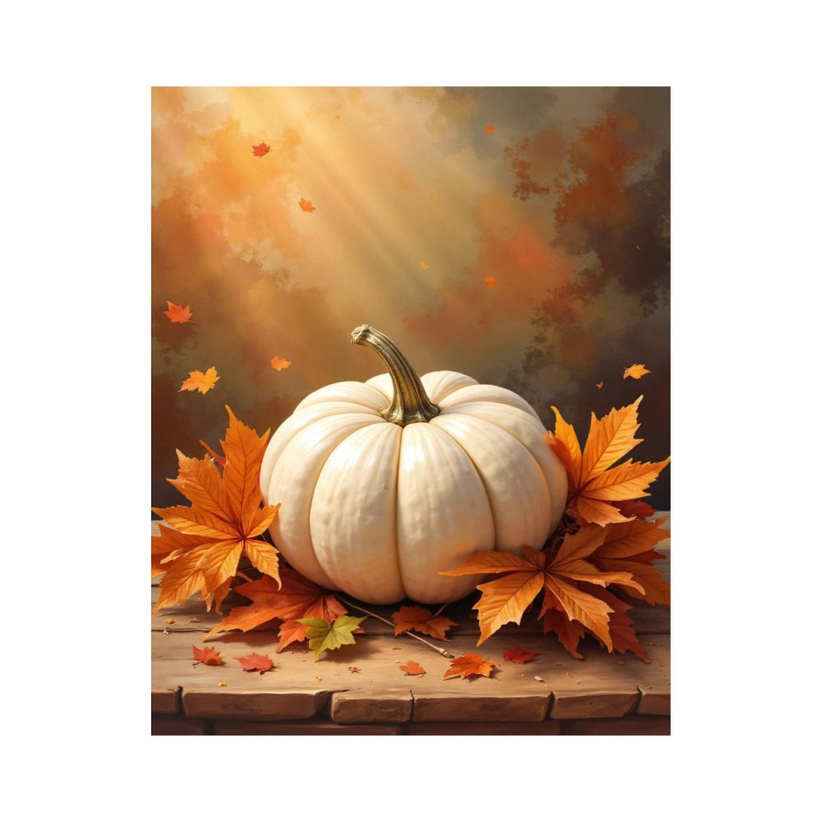 Paint By Numbers Kit for Adults Beginner - DIY Autumn Pumpkin With Maple Leaves Canvas Painting Kits for Adults, Frameless Paint By Number for Adults for Home Wall Decor 16x20 Inch