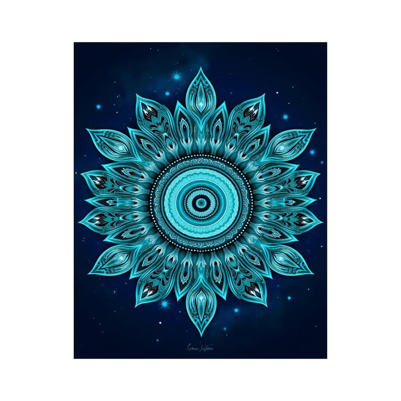 Paint By Numbers Kit for Adults Beginner - DIY Azure Mandala Starburst Art Canvas Painting Kits for Adults, Frameless Paint By Number for Adults for Home Wall Decor 16x20 Inch