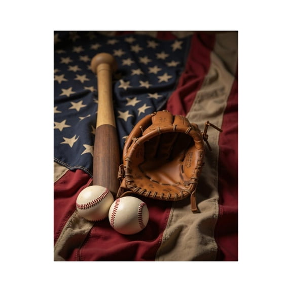 Paint By Numbers Kit for Adults Beginner - DIY Baseball Bat Glove Balls Flag Canvas Painting Kits for Adults, Frameless Paint By Number for Adults for Home Wall Decor 16x20 Inch